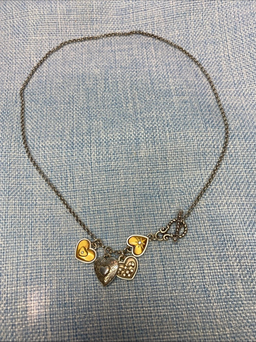 Brighton Piccadilly 3 Heart Charm Necklace